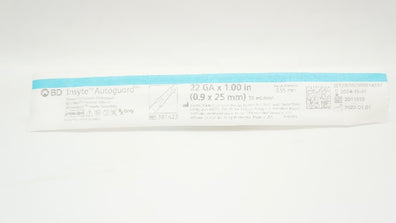 BD 381423 Insyte Autoguard Shielded IV Cath. Radiopaque 22 Ga x 1inch 35mL/min